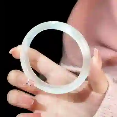 水贝 白月光 贵妃镯晶莹剔透 新中式国潮古风显气质高级感冷清感学生恋爱 玻璃猫眼 手镯 女款