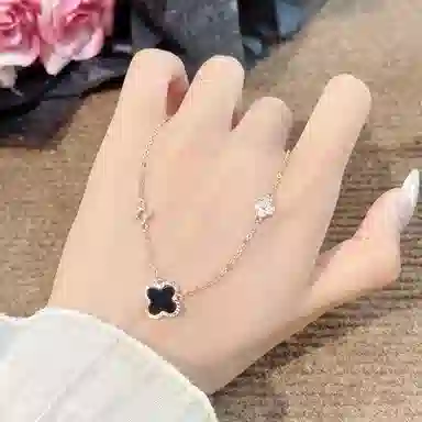【999足银|幸运四叶草】 水贝 车花闪耀系列锁骨链  精致简约轻奢小众优雅时尚 新中式吊坠告白礼盒#好运 玛瑙 项链 女款