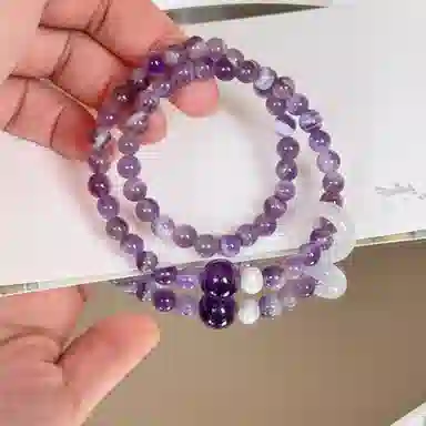【一夜暴富紫定来财】 水贝 新中式国潮梦幻能量 招财纳福 九紫离火紫气盈门 紫气东来引富奔贵 招财纳福#好运天然 紫水晶 手串 女款