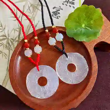 【福来运转】 水贝 吞金貔貅平安扣 聚福纳财转运珠国潮小众百搭好运编绳款 玉髓 项链 男女同款情侣款