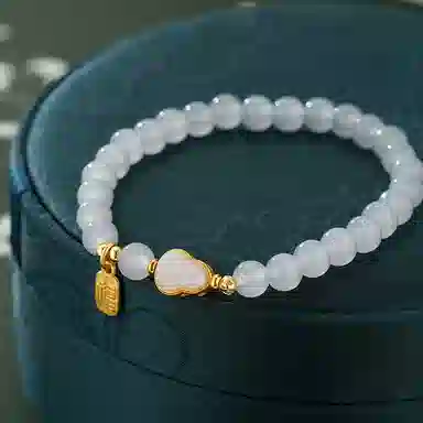 【蓝韵葫芦 赠發财贴】 水贝 新中式国风好运莲莲高品质 日常百搭国潮通勤 福禄双全 海蓝夏日优雅气质感 合金 手串 女款