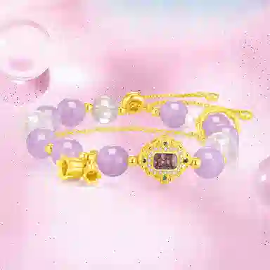 水贝 铃兰花 紫气东来幸福归来吉祥好运能量磁场加持薰衣草转运珠新中式国潮小众设计高级感 紫水晶 手串 女款