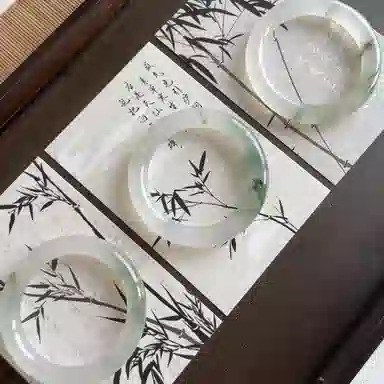 【特级甄选多翠】 水贝 青山黛贵妃宫廷风古典优雅 吉祥如意平安遂顺温润雅韵通勤百搭轻奢质感礼盒 天山翠 手镯 女款