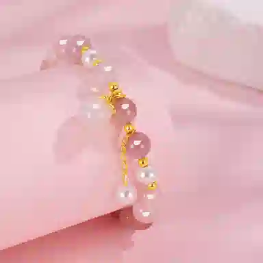 【正源桃花】 水贝 碧波流光 蜜桃 旺运甜美可爱少女精致简约显气质学生好运 玛瑙 手串 女款
