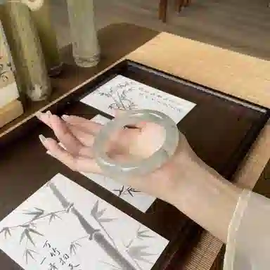 【特级甄选多翠】 水贝 青山黛贵妃宫廷风古典优雅 吉祥如意平安遂顺温润雅韵通勤百搭轻奢质感礼盒 天山翠 手镯 女款