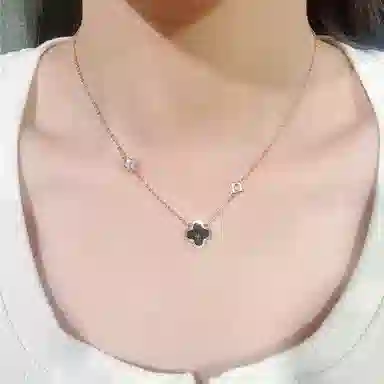 【999足银|幸运四叶草】 水贝 车花闪耀系列锁骨链  精致简约轻奢小众优雅时尚 新中式吊坠告白礼盒#好运 玛瑙 项链 女款