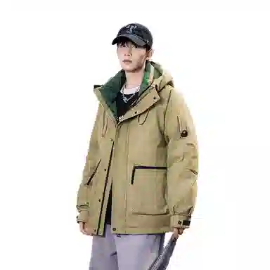 鸭鸭 短款宽松纯色时尚连帽羽绒服 男女同款