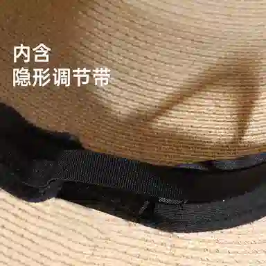 红豆 遮阳帽春夏户外防紫外线可折叠草帽太阳帽 聚酯纤维 防晒帽 女款