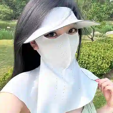 红豆 遮阳户外全脸护肩防紫外线 锦纶 防晒帽 女款