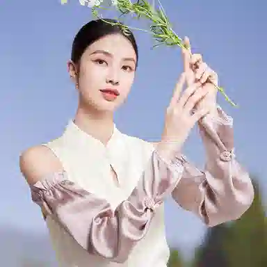 红豆 真丝冰袖春夏缎面顺滑宽松复古遮阳袖套 桑蚕丝 防晒袖 女款