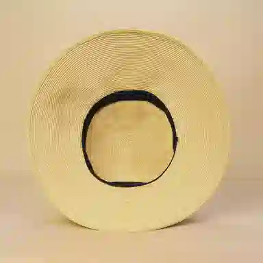 红豆 草帽夏季遮阳沙滩帽防紫外线大檐透气编织草帽渔夫帽 聚酯纤维 防晒帽 女款