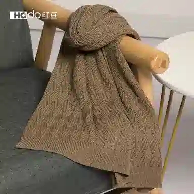 红豆 保暖加厚时尚简约 羊毛 绒线围巾 女款