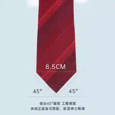 红豆 免打结拉链正装条纹 涤纶 易拉得领带 男款