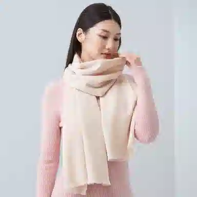 红豆 梭织粗纺水纹斜纹 山羊绒 绒线围巾 男女同款情侣款