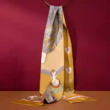 红豆 时尚绑包轻盈柔软经典设计简约大方 桑蚕丝 丝巾 女款