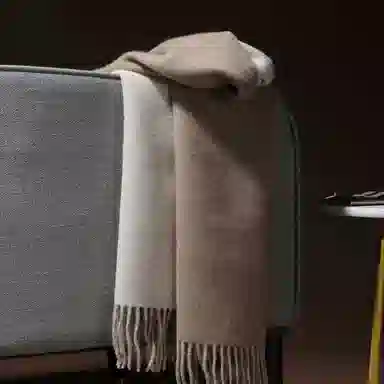 红豆 品牌撞色拼色高档 羊绒 绒线围巾 男女同款情侣款