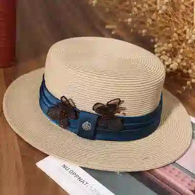 红豆 遮阳帽春夏户外防紫外线可折叠草帽太阳帽 聚酯纤维 防晒帽 女款