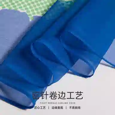 红豆 时尚印花拼接 桑蚕丝 丝巾 女款