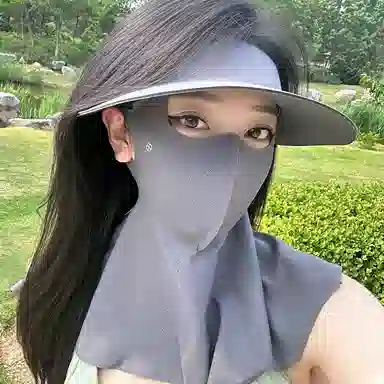 红豆 遮阳户外全脸护肩防紫外线 锦纶 防晒帽 女款