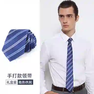 红豆 品牌礼盒款手打款求职面试结婚演讲正装休闲商务 聚酯纤维 领带 男款