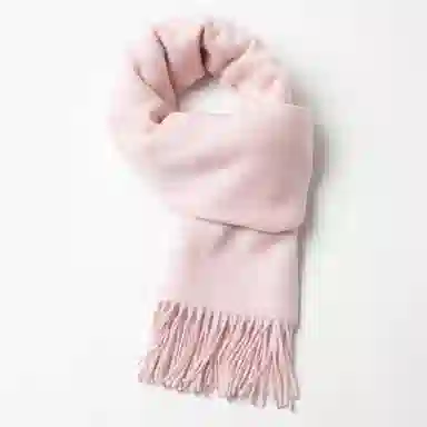 红豆 品牌流苏纯色简约保暖 山羊绒 绒线围巾 男女同款情侣款