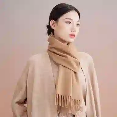 红豆 简约轻盈时尚百搭优雅 山羊绒 绒线围巾 男女同款情侣款