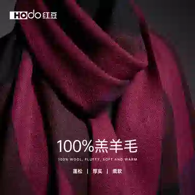 红豆 保暖百搭格纹时尚简约经典英伦格子 羊毛 绒线围巾 女款