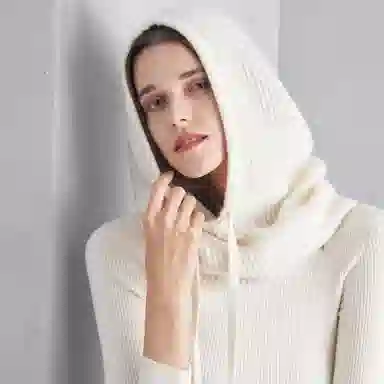 红豆 个性简约连帽脖套保暖百搭 山羊绒 斗篷帽 男女同款情侣款