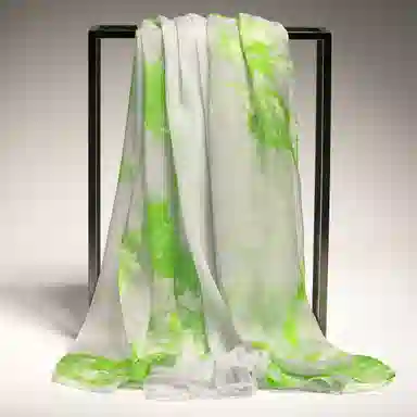 红豆 时尚印花拼接 桑蚕丝 丝巾 女款