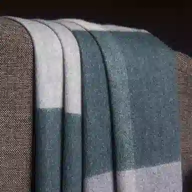 红豆 格子条纹保暖百搭 山羊绒 绒线围巾 男女同款情侣款