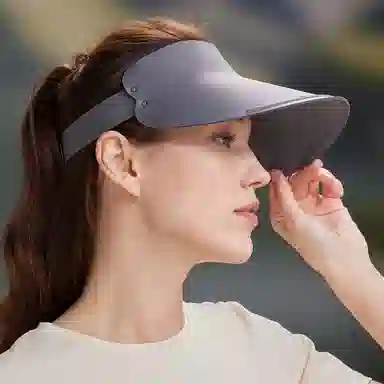 红豆 帽子夏季运动空顶帽凉感遮阳帽宽檐遮脸防紫外线空顶 锦纶氨纶 防晒帽 女款