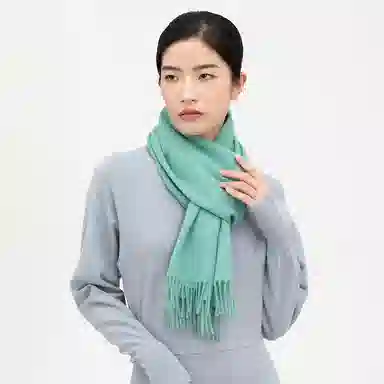 红豆 简约轻盈时尚百搭优雅 山羊绒 绒线围巾 男女同款情侣款