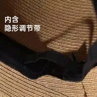 红豆 遮阳帽春夏户外防紫外线可折叠草帽太阳帽 聚酯纤维 防晒帽 女款