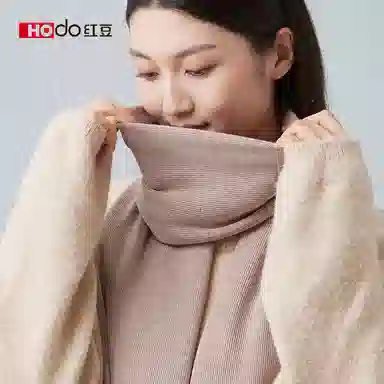 红豆 保暖 加厚 简约 时尚 羊毛 绒线围巾 女款
