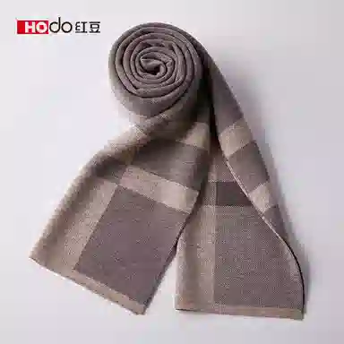 红豆 保暖加厚时尚百搭针织 羊毛 围巾 男款