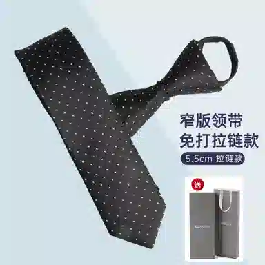 红豆 免打结拉链条纹 涤纶 领带 男款