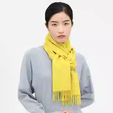 红豆 简约轻盈时尚百搭优雅 山羊绒 绒线围巾 男女同款情侣款