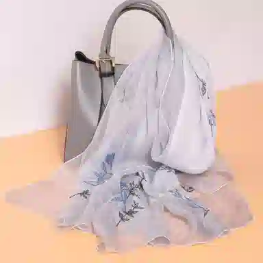 红豆 时尚长巾 百搭经典设计 桑蚕丝 丝巾 女款