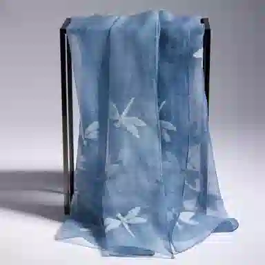 红豆 真丝时尚绣花长巾 羊毛桑蚕丝混纺 丝巾 女款