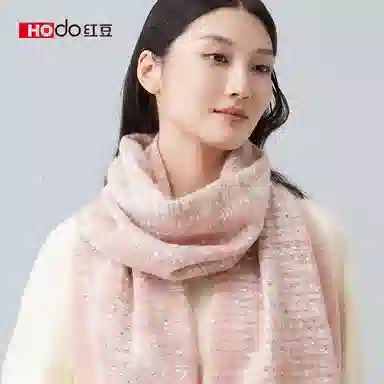 红豆 保暖加厚时尚百搭 羊毛 绒线围巾 女款