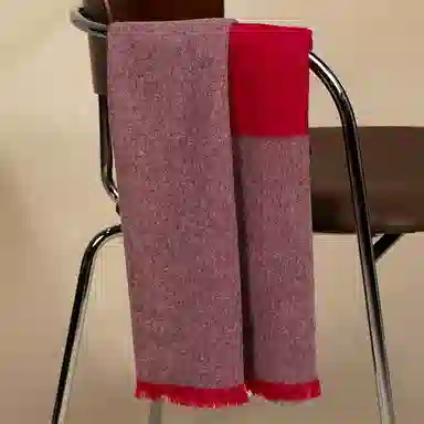 红豆 品牌格子条纹酒红格保暖大气百搭 羊毛 绒线围巾 男女同款情侣款