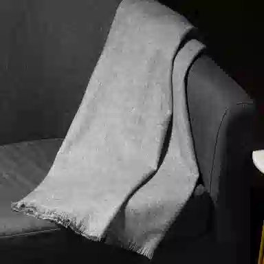 红豆 梭织粗纺水纹斜纹纯色简约 丝光毛 绒线围巾 男女同款情侣款