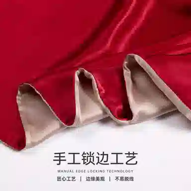 红豆 顺滑亲肤缎面 桑蚕丝 丝巾 女款