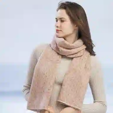 红豆 简约柔软优雅百搭保暖精致 羊毛 绒线围巾 男女同款情侣款