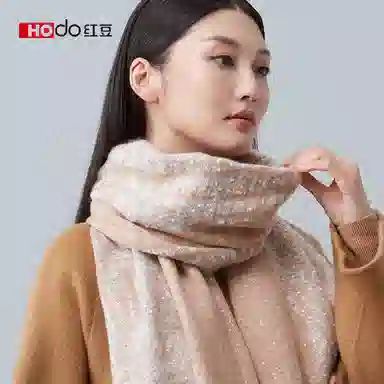 红豆 保暖加厚时尚百搭 羊毛 绒线围巾 女款
