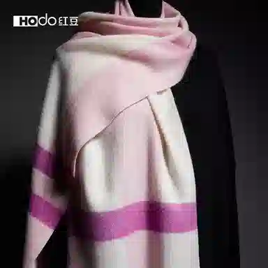 红豆 保暖百搭格纹时尚简约经典英伦格子 羊毛 绒线围巾 女款