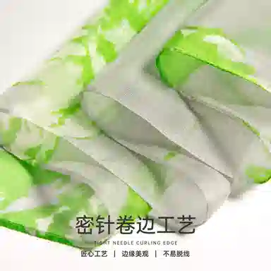 红豆 时尚印花拼接 桑蚕丝 丝巾 女款