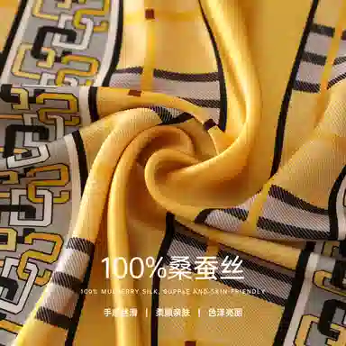 红豆 真丝素绉缎长巾 轻盈通透柔软围巾 经典花型设计 简约大方 桑蚕丝 丝巾 女款