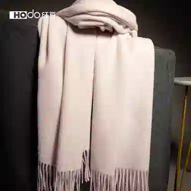 红豆 保暖加厚加宽加长纯色 羊毛 绒线围巾 女款