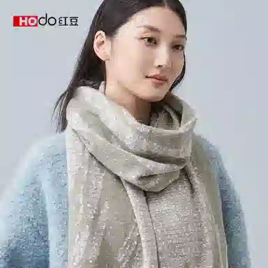 红豆 保暖加厚时尚百搭 羊毛 绒线围巾 女款
